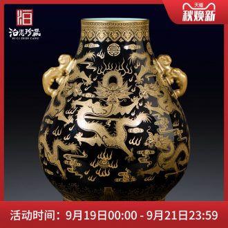 Jack imitation qing sharply jingdezhen ceramics glaze Jin Longshuang ear great vase Chinese style household adornment furnishing articles