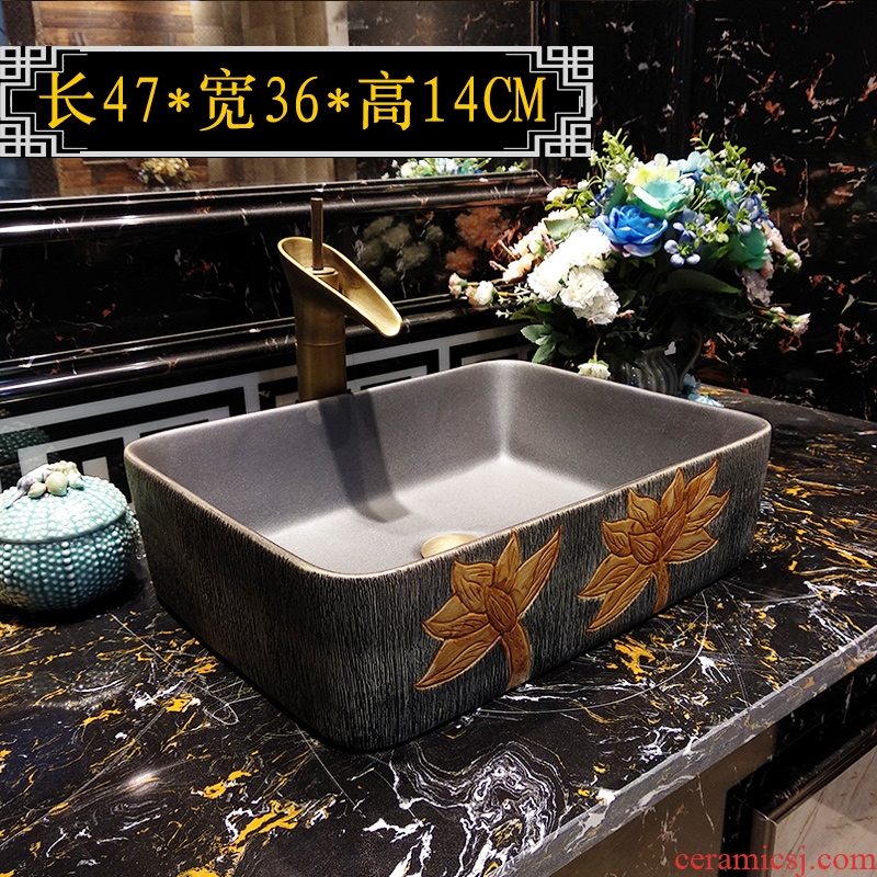 Jingdezhen ceramic lavabo stage basin to single Chinese lavatory toilet basin art basin of restoring ancient ways of household