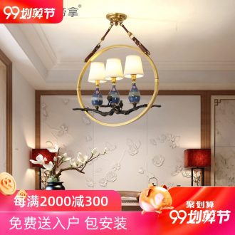 Emperor take American art creative personality restaurants droplight luxury lounge bar atmosphere full of copper ceramic chandeliers