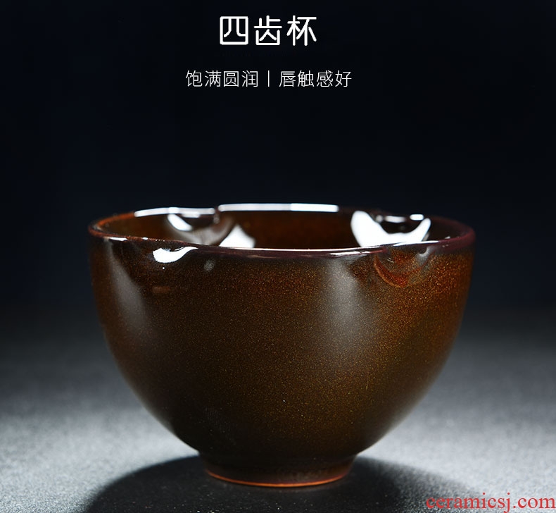 Old looking, kung fu tea set variable temmoku built large cup light ceramic sample tea cup masters cup home small bowl