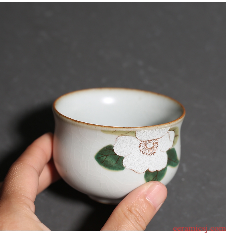 YanXiang lane which open the slice your kiln sample tea cup ceramic kung fu tea set persimmon cup single cup home restoring ancient ways