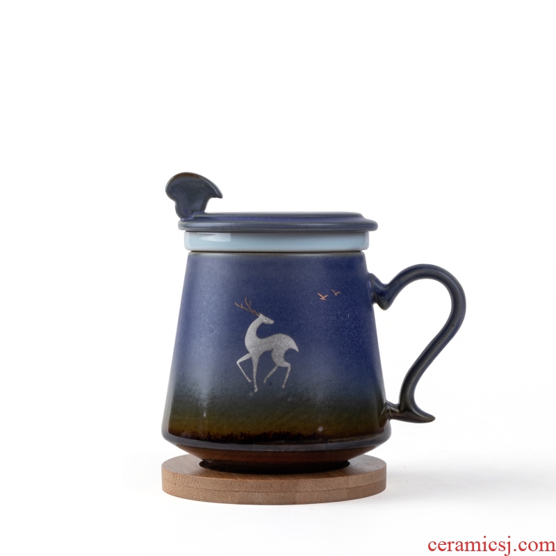 Bo yiu creative ceramic cups with cover filter office tea cup tea cup tea mug cup