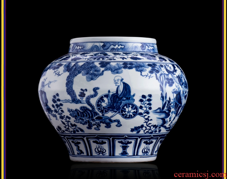 Better sealed kiln jingdezhen ceramic guiguzi down large Chinese blue and white porcelain is general furnishing articles can rich ancient frame porcelain