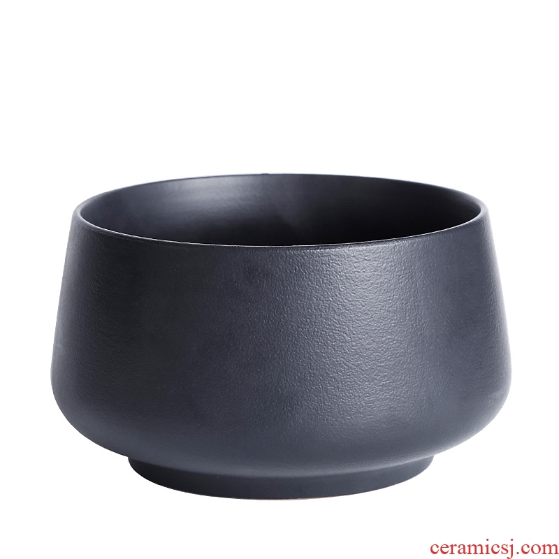 Tea seed Japanese black pottery tea wash household size zen ceramic wash bowl wash basin of wash cup cup of vessels