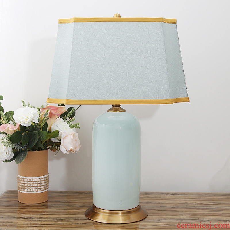 Light european-style luxury American ceramic desk lamp light warm idea of bedroom the head of a bed contracted and contemporary sitting room is adjustable light