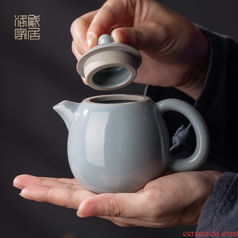 Your kiln teapot single pot of household jingdezhen kung fu tea set of ice to crack glaze the pot of tea with tea teapot side