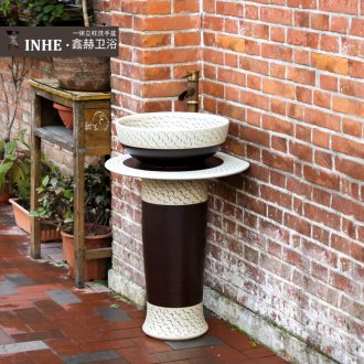 Pillar lavabo simple small family column basin ceramic art basin bathroom toilet commode balcony pool