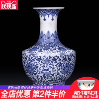 Jingdezhen ceramics imitation qing kangxi blue and white porcelain vases, flower arranging new Chinese style adornment ornament gift porcelain