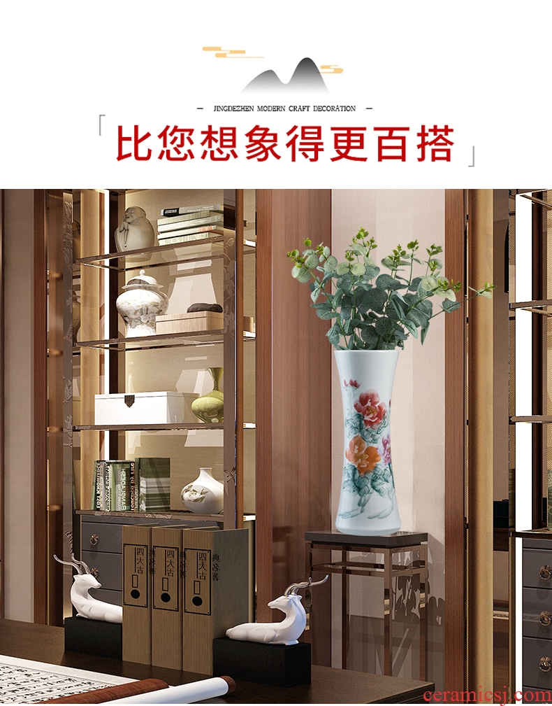 Jingdezhen hand-painted ceramic vase now rising furnishing articles sitting room ground hydroponic lucky bamboo flower arrangement craft ornaments