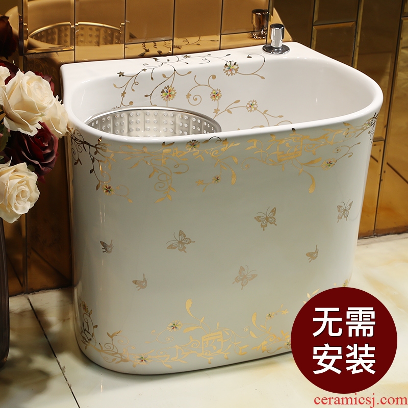 Jingdezhen ceramic mop pool Chinese contracted mop pool large balcony pool to wash the mop pool toilet mop pool