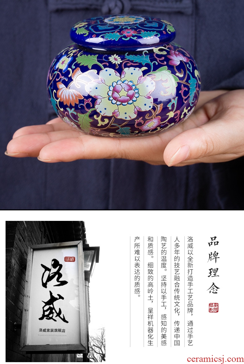 Blower, enamel caddy ceramic mini sealed cans of jingdezhen tea service parts small tea POTS