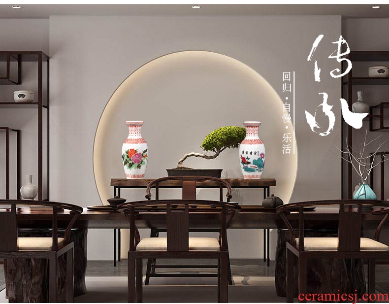 Jingdezhen ceramics flower arranging floret bottle of archaize enamel vase small household act the role ofing is tasted the sitting room TV ark furnishing articles