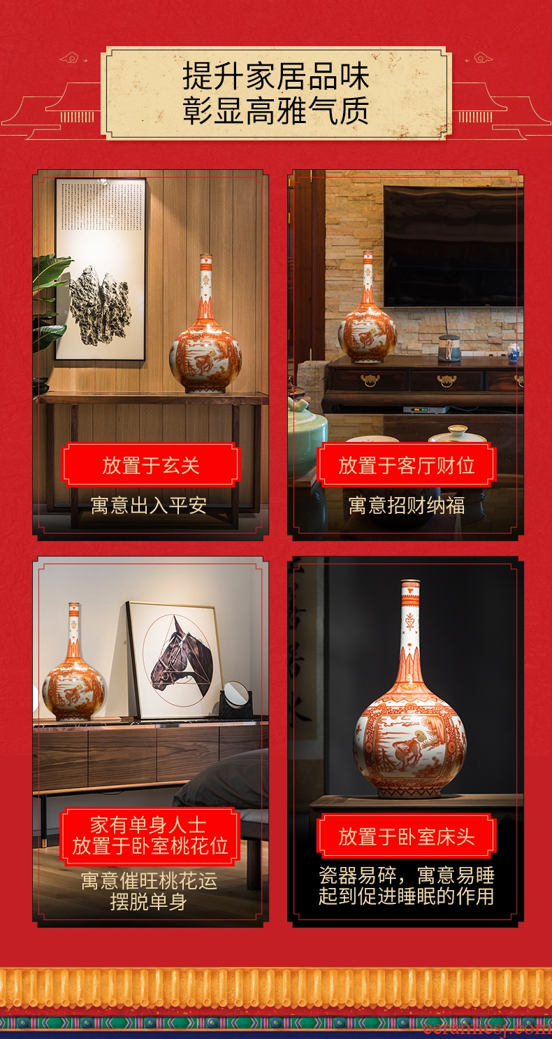 Ning antique hand-painted vases, small mouth sealed kiln chinaware sitting room adornment home furnishing articles porcelain Chinese style restoring ancient ways