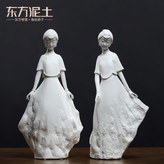 Oriental soil dehua white porcelain sculpture art ceramic decoration crafts are sitting room/quality really