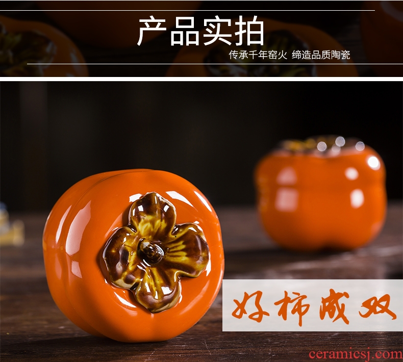 Jingdezhen ceramic simulation q7 little persimmon furnishing articles all the best home sitting room adornment wedding creative decorations