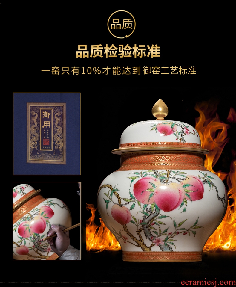 Better sealed kiln jingdezhen hand-painted large vases, ceramic decorations Chinese blue and white porcelain bottle cap jar of archaize sitting room furnishing articles