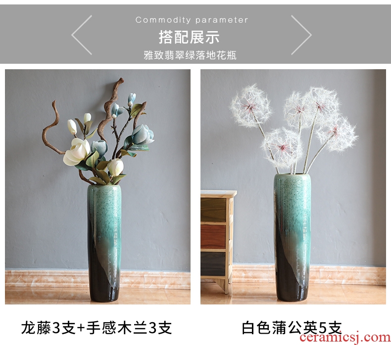 American jingdezhen ceramic vase flower arrangement of large living room furnishing articles of Chinese style porch lattice-windows lucky bamboo bottles