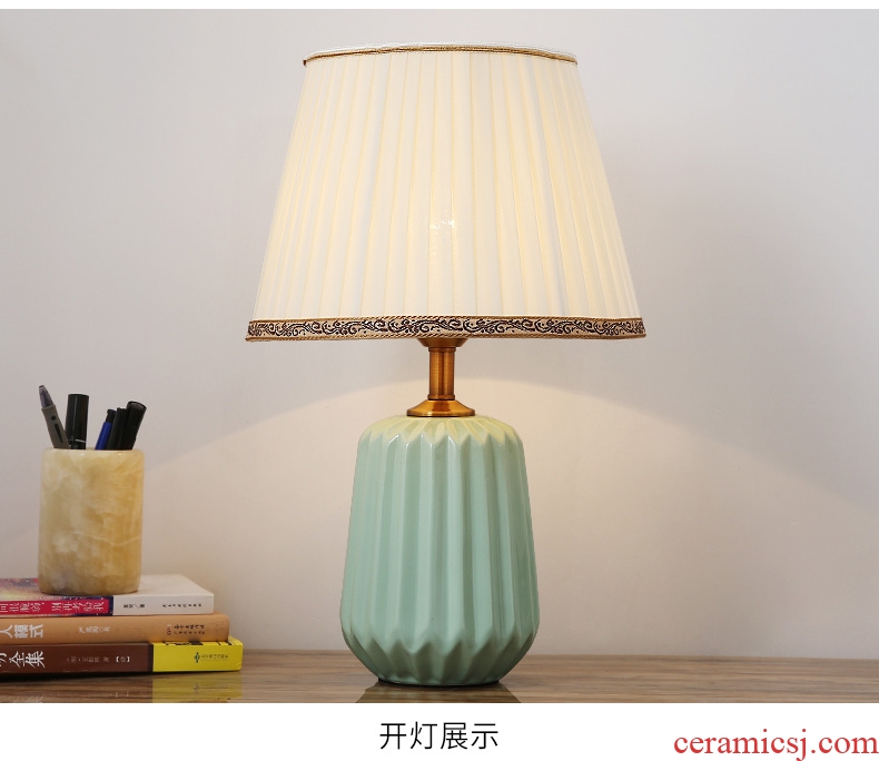 American bedroom living room light much contemporary and contracted Europe type creative ceramic romantic marriage room adornment lamps and lanterns of the head of a bed