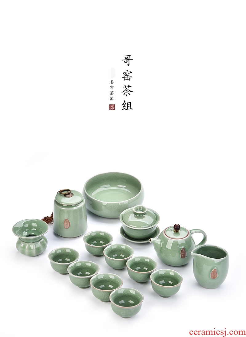 Gorgeous young creative household and exquisite ceramic kung fu tea set tea tray tureen teapot tea cup contracted with tea