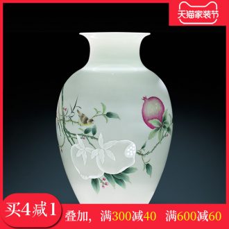Jingdezhen ceramic vase famous hand-painted Chinese pomegranate thin foetus and exquisite furnishing articles home sitting room adornment flower arrangement