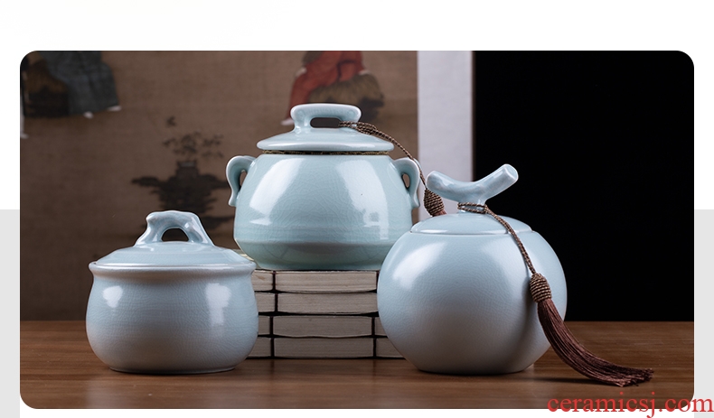 Your kiln jingdezhen kung fu tea caddy portable seal household ceramics caddy tea warehouse size box