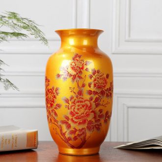 Jingdezhen ceramics vase big red crystal glaze vase furnishing articles furnishing articles blooming flowers festival gifts