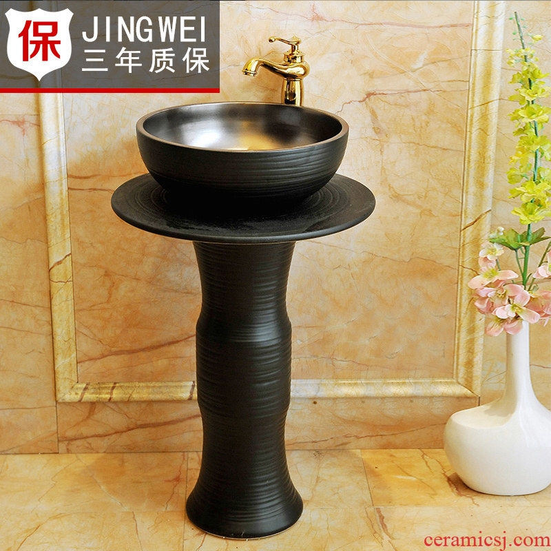 JingWei jingdezhen ceramic column basin balcony ceramic art basin suit its vertical lavabo that defend bath