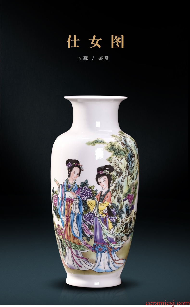 Vase of jingdezhen ceramic vase high white mud thin foetus pastel blue and white porcelain vase vase rich ancient frame is placed in the living room