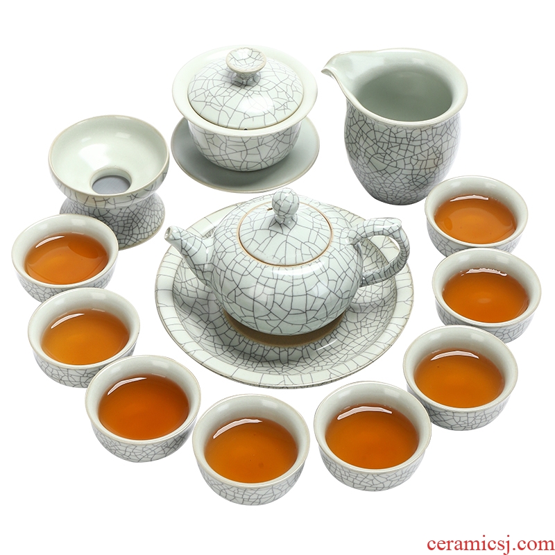 Recreational products sharply stone atomization suit household longquan celadon kung fu tea tray tea sets tea ceramic teapot teacup