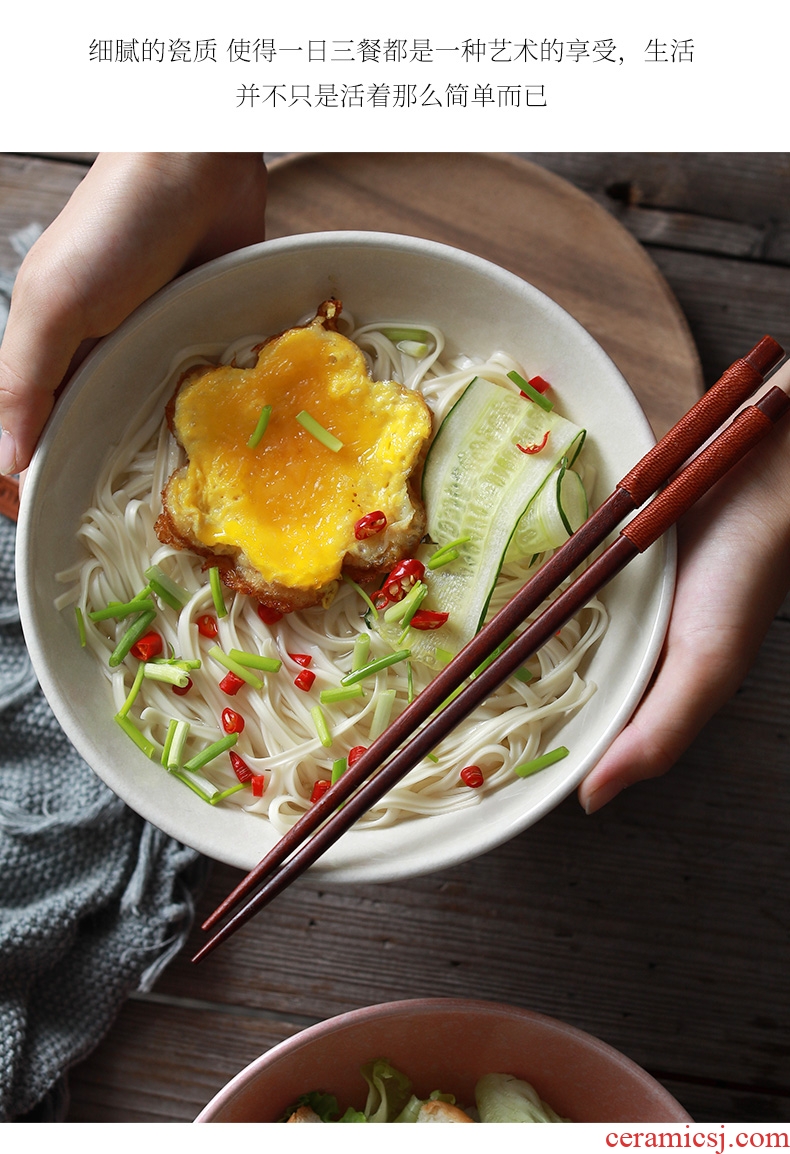 La rainbow noodle bowl hat to rainbow noodle bowl bowl beef home noodles bowl of soup bowl personality retro creative Japanese ceramics big rainbow noodle bowl