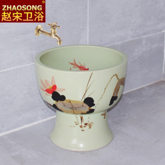 Scandinavian modernism of song dynasty porcelain Siamese mop mop pool round mop pool large toilet basin the balcony