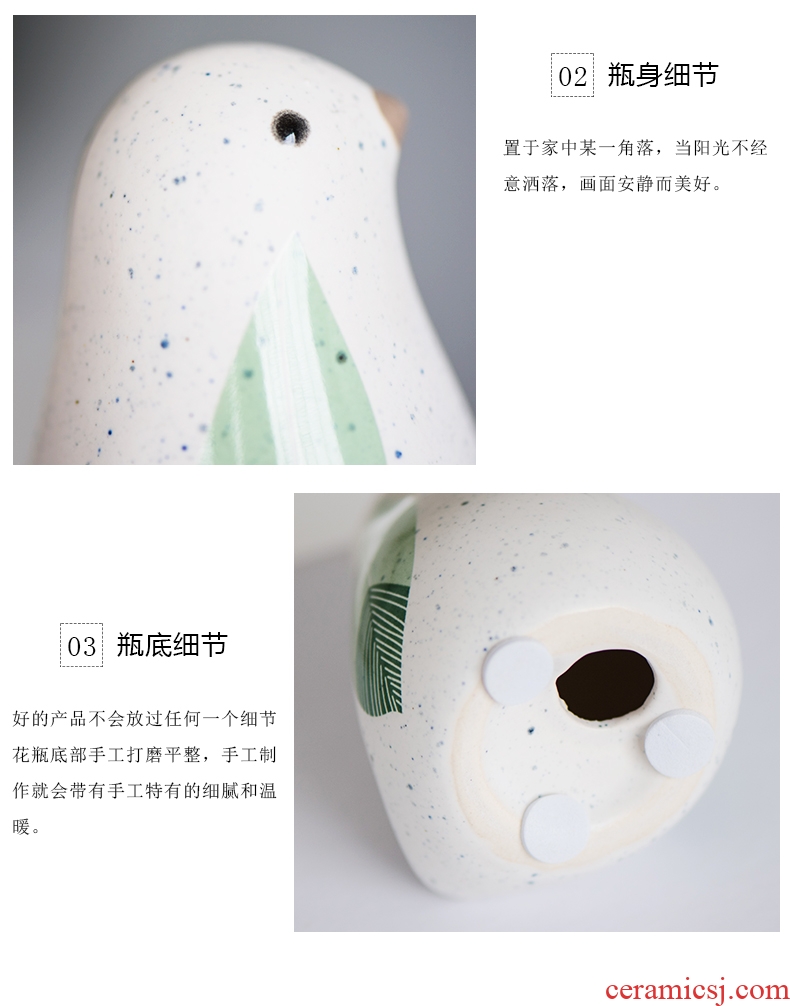 Zakka of a small animal ceramic bird furnishing articles creative cute cartoon home decoration decoration gifts
