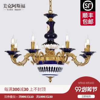 French romance all copper ceramic chandeliers villa luxury european-style palace sitting room dining-room retro droplight of creative personality