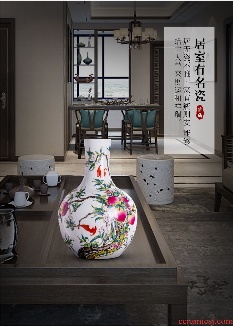 Jingdezhen ceramics vases, flower arranging archaize sitting room large porch rich ancient frame of Chinese style household adornment furnishing articles
