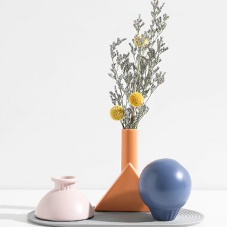 The Nordic idea geometric vase contracted desktop porch decoration furnishing articles sitting room bedroom dry flower arranging flowers ceramic flowers