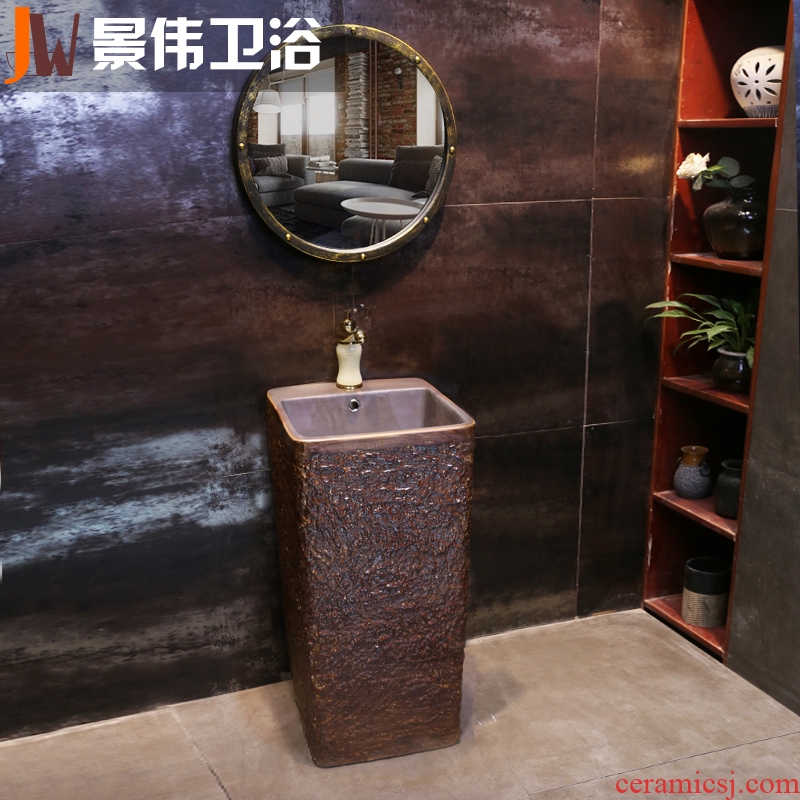 JingWei basin one floor outdoor meteorites vertical ceramic column pillar courtyard the sink basin