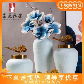 European ceramic vase furnishing articles desktop sitting room porch decoration ceramic white porcelain vases, flower implement simulation