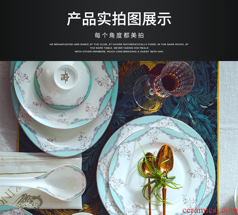 Fire colored dishes suit household european-style bowls bowls of bone plate of jingdezhen ceramic tableware bulk, bread and butter