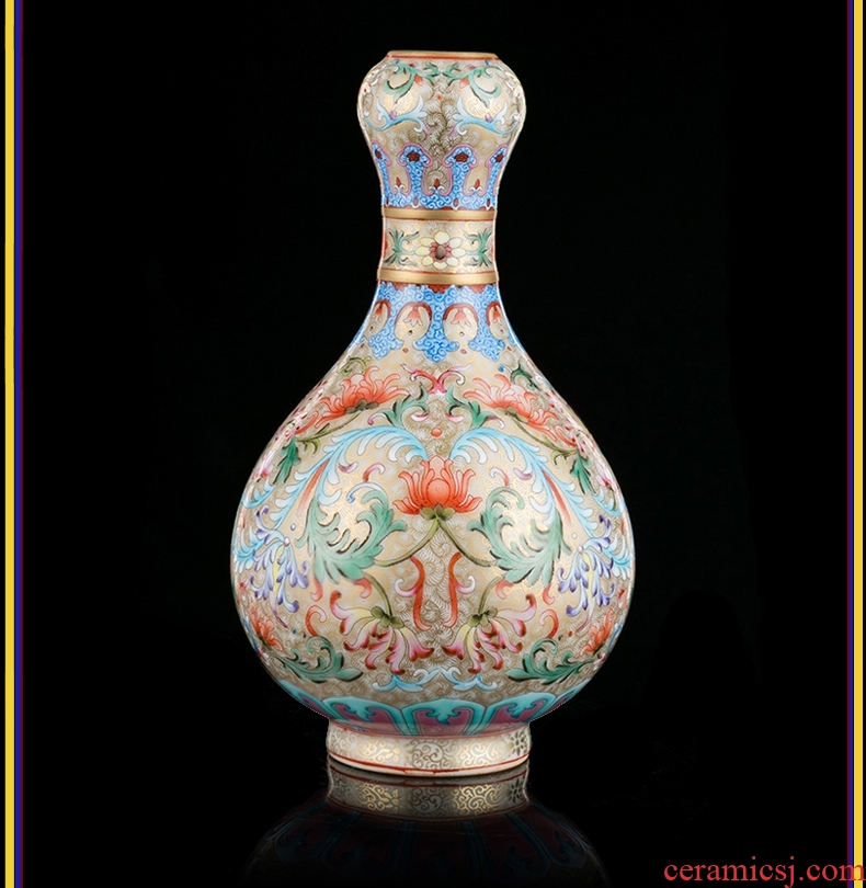 Better sealed kiln jingdezhen archaize enamel painted pottery porcelain vase hand-painted sitting room place the garlic bottles of home decoration