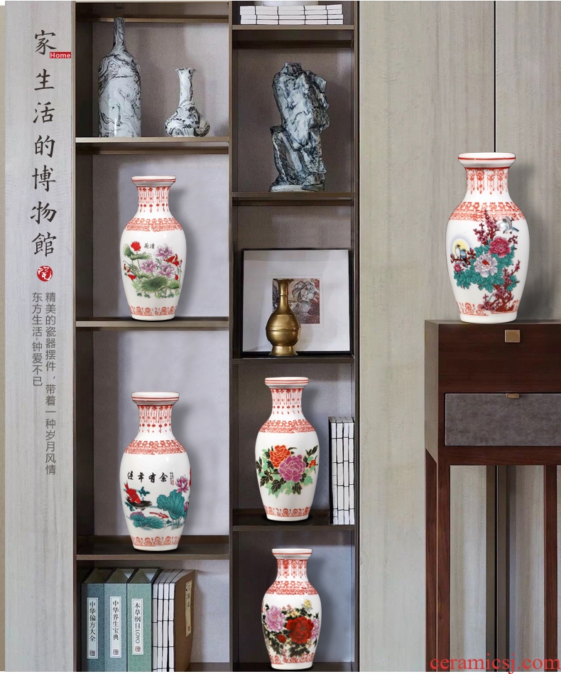 Jingdezhen ceramics flower arranging floret bottle of archaize enamel vase small household act the role ofing is tasted the sitting room TV ark furnishing articles