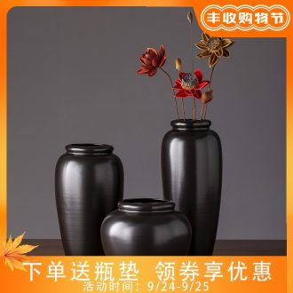 2019 new black ceramic vase zen contracted creative furnishing articles of contemporary sitting room hotel vase do the vase
