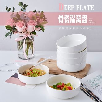 0 home round the white bone porcelain tableware ceramic white porcelain nest dish 6 inches deep microwave oven tray