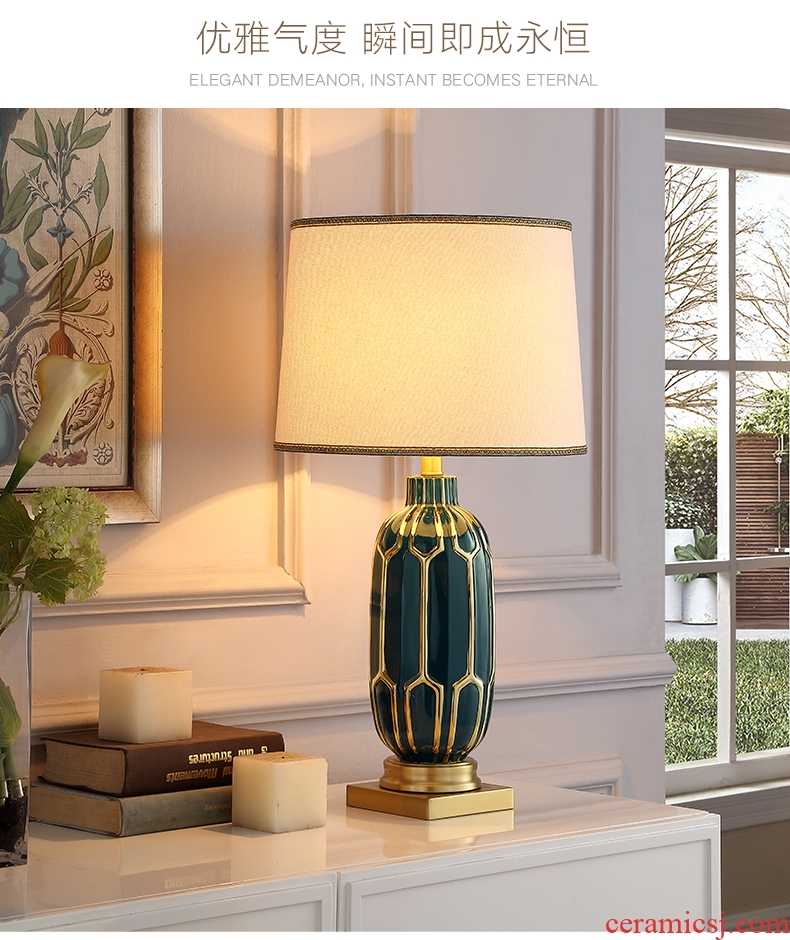American simple ceramic desk lamp bedroom married new modern Nordic light luxury home bedside lamp example room living room