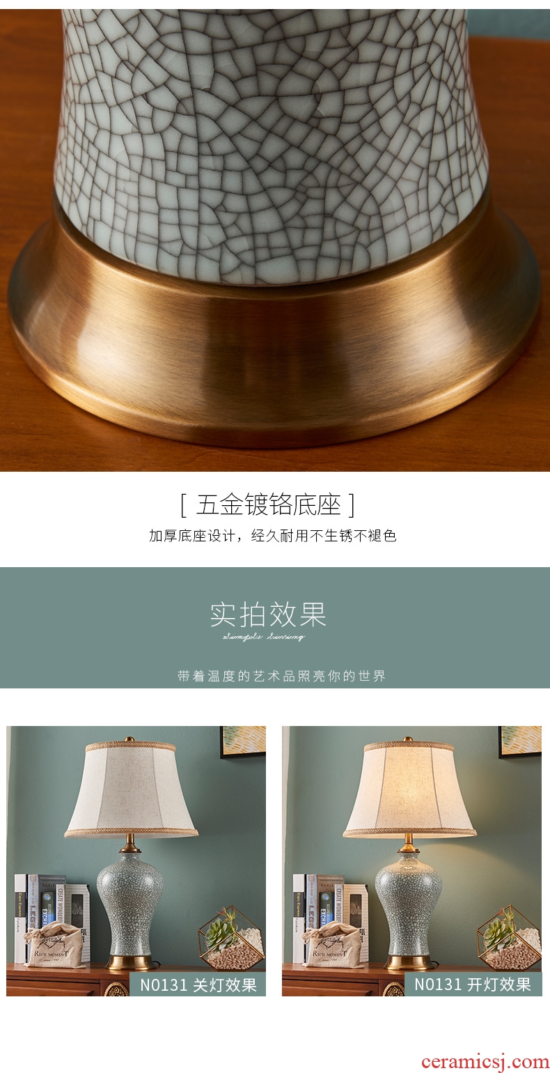 American desk lamp European sitting room warm and romantic wedding show the study of bedroom the head of a bed of jingdezhen ceramic lamp