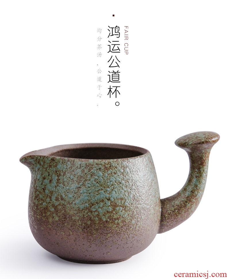 Bo yiu Japanese coarse pottery kung fu tea set a pot of four cups of household ceramic portable travel crack cup teapot