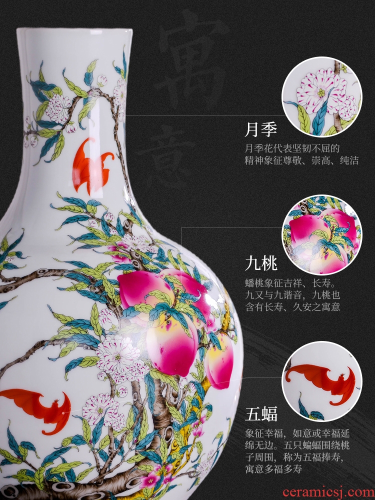 Jingdezhen ceramics vases, flower arranging archaize sitting room large porch rich ancient frame of Chinese style household adornment furnishing articles