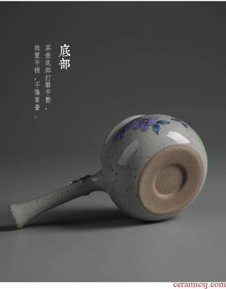 Is good source colored glaze parker side pot of ceramic teapot on kiln single pot of kung fu tea pot teapot press of the hand