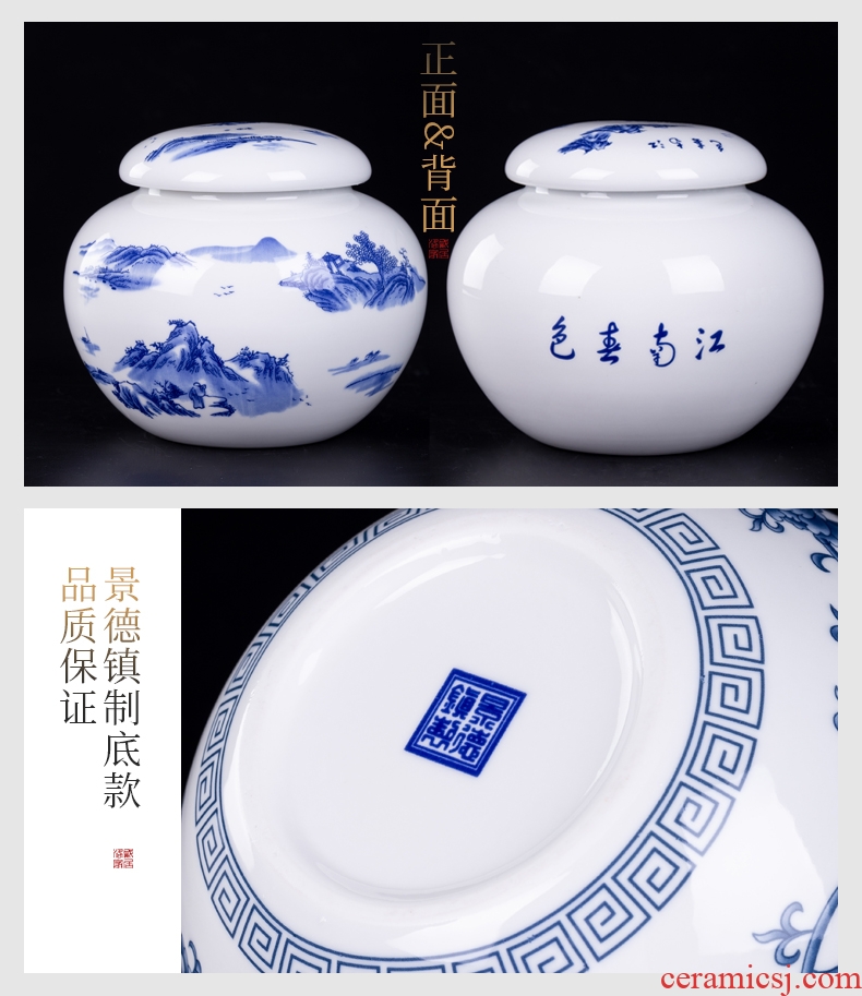 Blower, caddy ceramic seal pot jingdezhen domestic large pu 'er tea box POTS and POTS