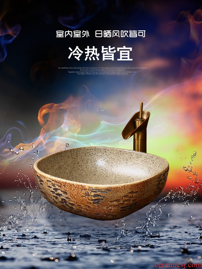 Creative stage basin of restoring ancient ways of song dynasty square Chinese art basin archaize ceramic lavabo lavatory household