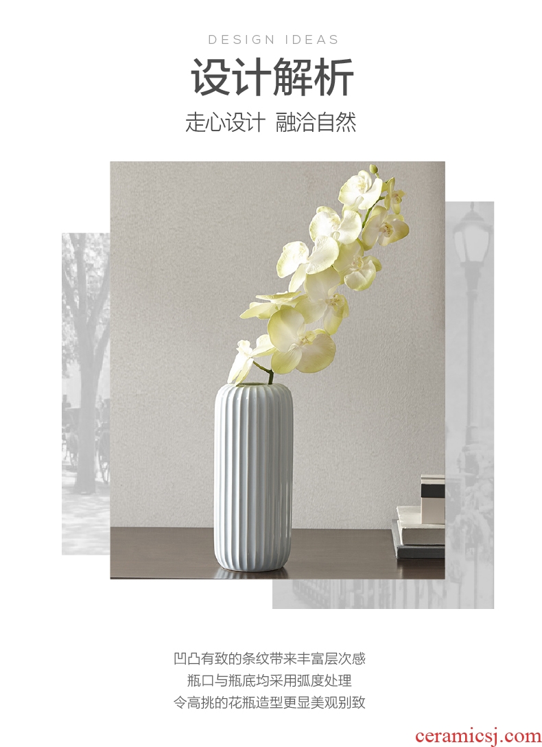Harbor House, contracted and contemporary ceramic vase household act the role ofing is tasted the sitting room porch furnishing articles Flor dried flower decoration